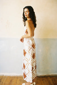 Over Spilled Coffee Halter Dress